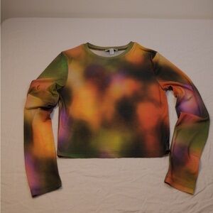 Topshop Multicolor Tie-Dye Long Sleeve Top
